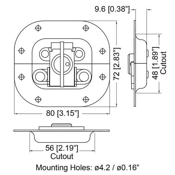 Main product image for Penn-Elcom 3759 Mini Butterfly Latch in Shallow 262-2952